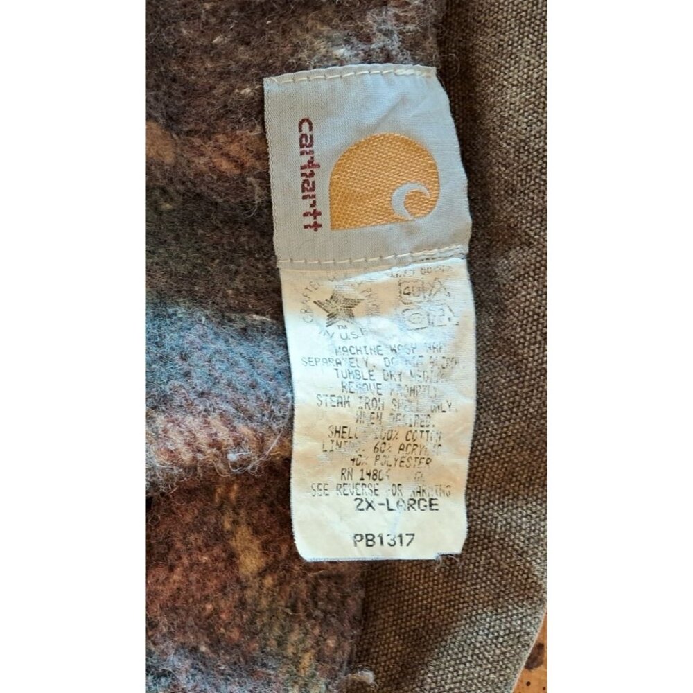 Vintage Carhartt Jacket Coat 2XL Rancher Chore Flannel Blanket Lined Work USA - Picture 6 of 15